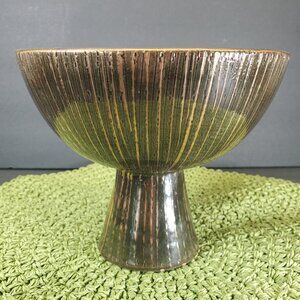 ✨ Vintage Bitossi Pedestal Compote Bowl — Mid Century Modern Italian Pottery